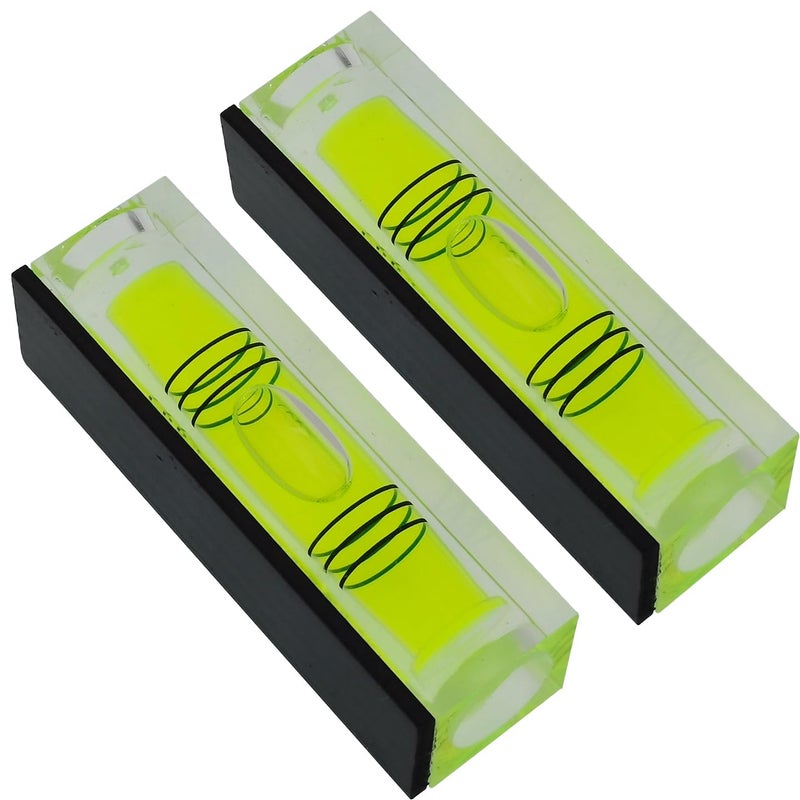 The Yan He Mini Level Bubble Small Horizontal Bubble Three Line Horizontal Pearl Level Magnetometer (52 * 20 * 15mm Green magnetism 2PCS) - Image 1